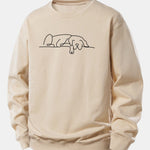 Velira Sweatshirts Ruda / XS Miegantis Šuo Linijos Spauda Laisvas Fit Megztinis