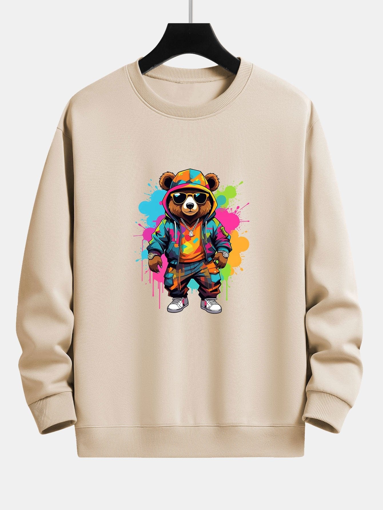 Velira Sweatshirts ruda / XS Spalvingo Lokio Spauda Atsipalaidavęs Palaidinukas