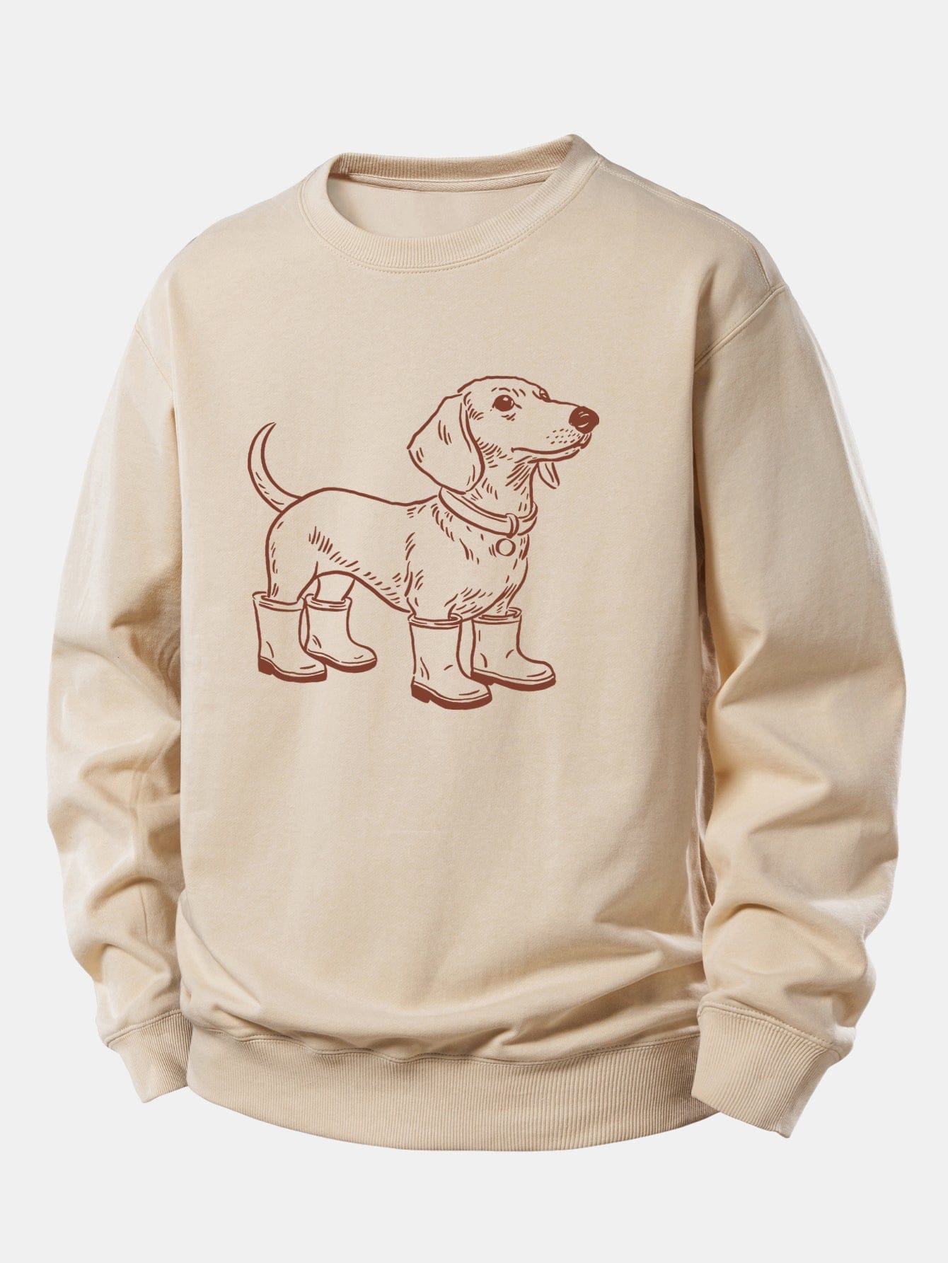 Velira Sweatshirts Ruda / XS Šuo Batai Spaudiniu Laisvalaikio Fit Palaidinukė