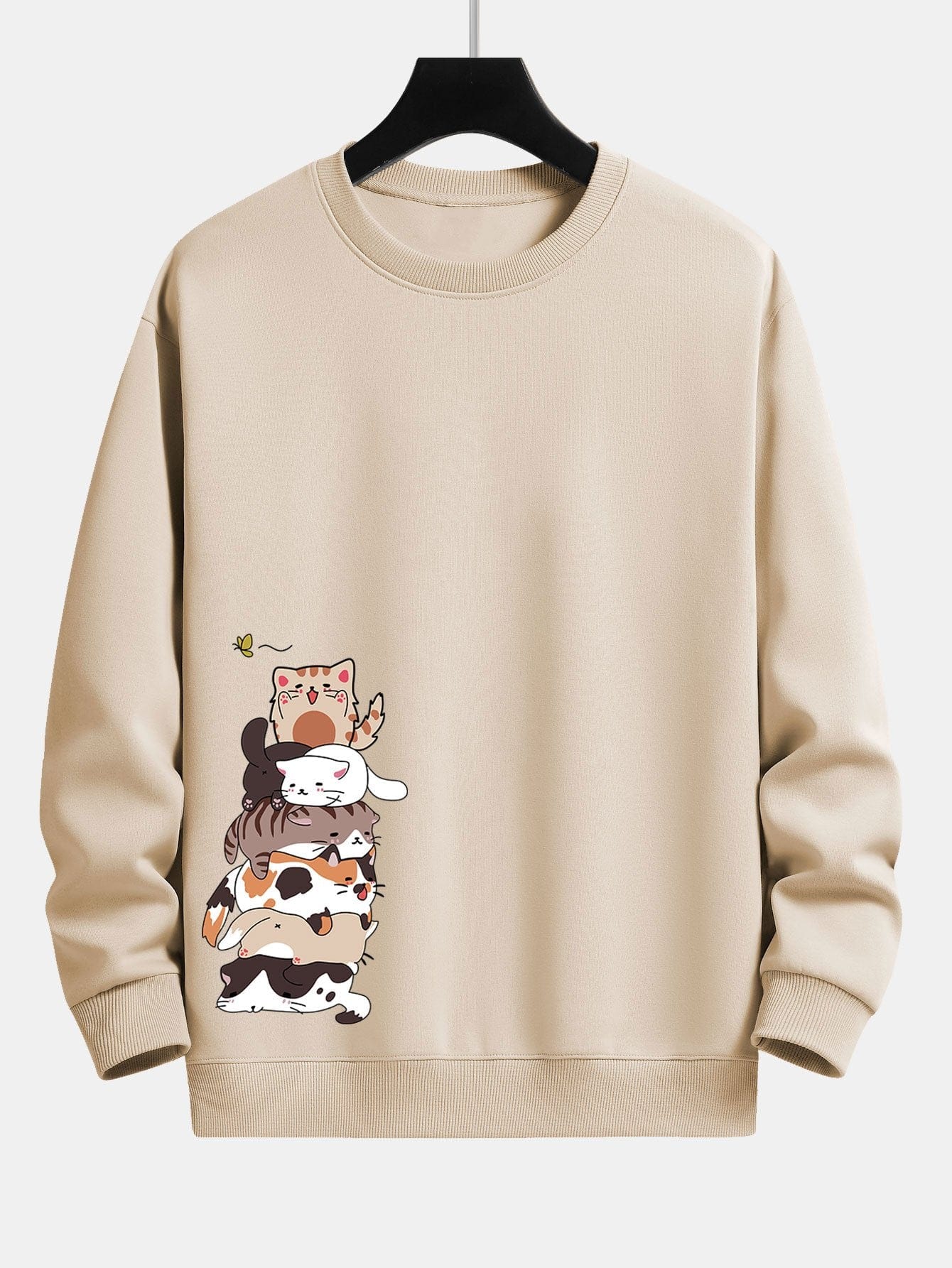 Velira Sweatshirts rusva / S Karinio Katino Spauda Laisvalaikio Palaidinė