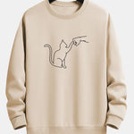 Velira Sweatshirts rusva / S Katės Fist Bump Spaudimo Relax Fit Palaidinukė