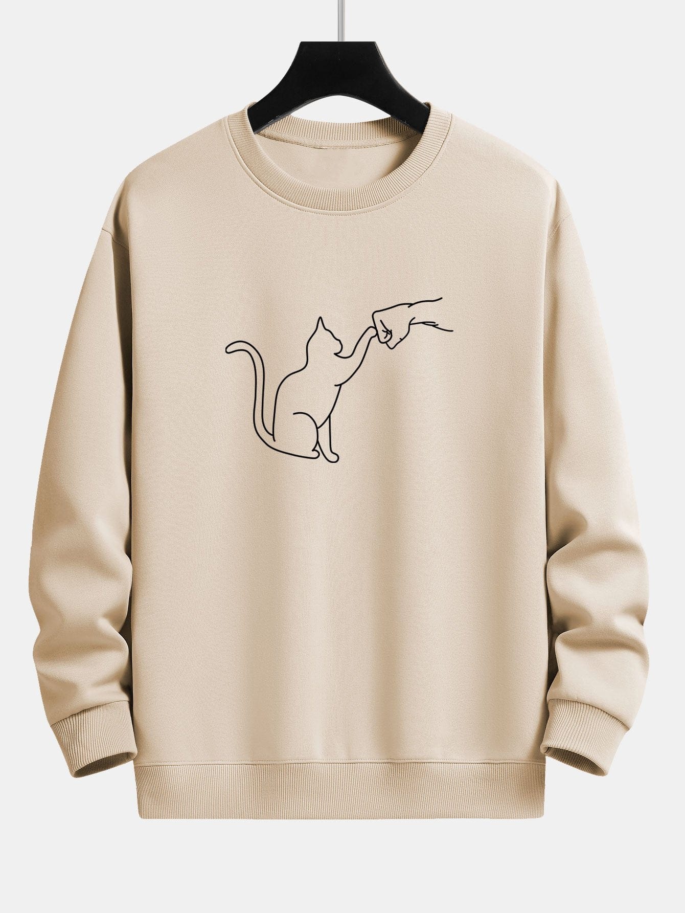 Velira Sweatshirts rusva / S Katės Fist Bump Spaudimo Relax Fit Palaidinukė