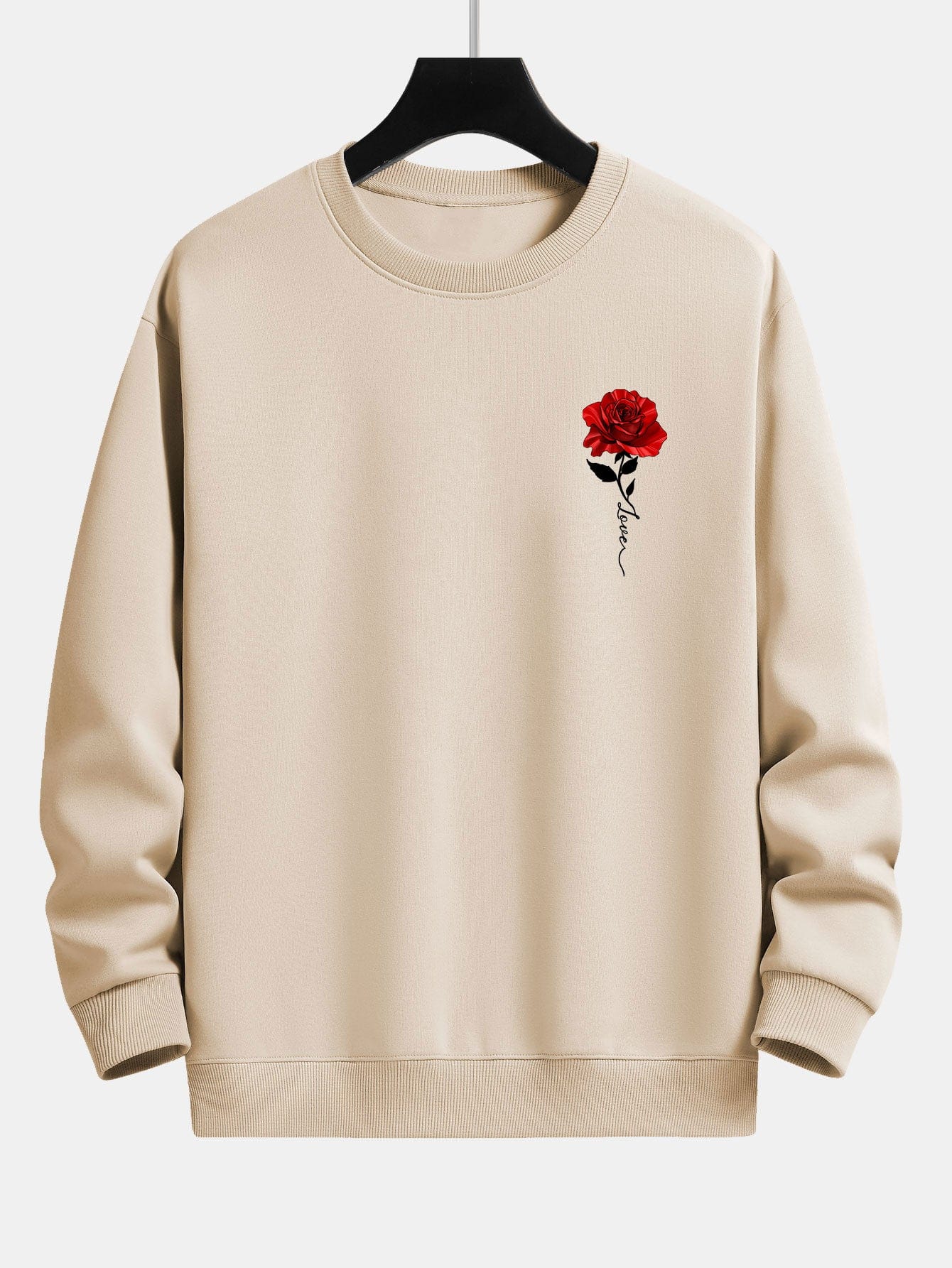 Velira Sweatshirts rusva / S Rožių Rašto Laisvas Fit Megztinis