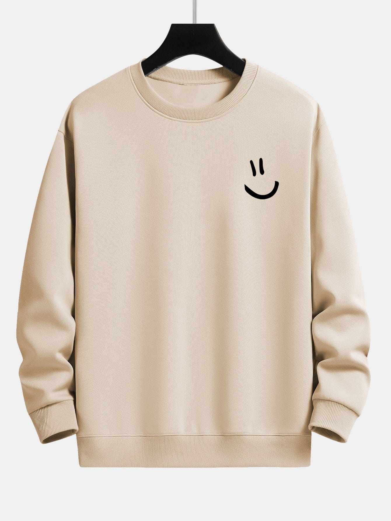 Velira Sweatshirts rusva / XS Šypsenos Veido Spauda Laisvas Fit Palaidinukė