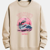 Velira Sweatshirts rusva / XS Tokijo Banga Gervė Paukštis Spauda Laisvas Fit Megztinis