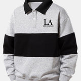 Velira Sweatshirts Sidabrinė / S Atsipalaidavęs Los Andželo spaudos spalvų blokas polo apykaklės džemperis