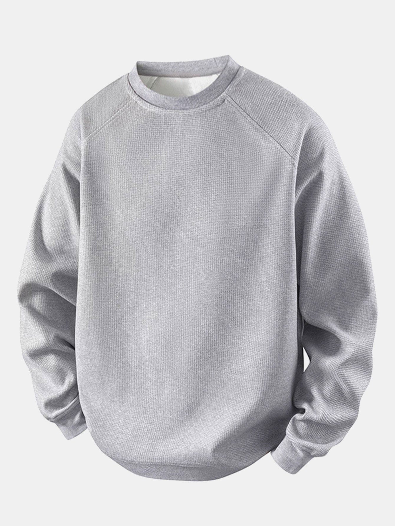Velira Sweatshirts sidabrinė / S Atsipalaidavęs Waffle Crew Neck Megztinis