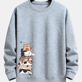 Velira Sweatshirts sidabrinė / S Karinio Katino Spauda Laisvalaikio Palaidinė
