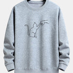 Velira Sweatshirts sidabrinė / S Katės Fist Bump Spaudimo Relax Fit Palaidinukė
