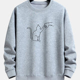 Velira Sweatshirts sidabrinė / S Katės Fist Bump Spaudimo Relax Fit Palaidinukė