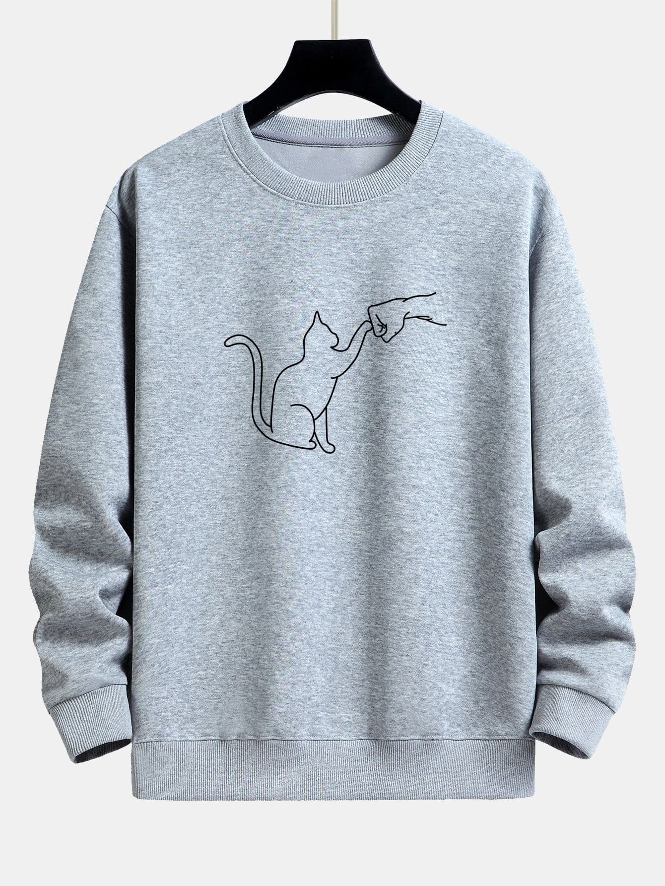 Velira Sweatshirts sidabrinė / S Katės Fist Bump Spaudimo Relax Fit Palaidinukė