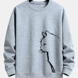 Velira Sweatshirts sidabrinė / S Katės Siluetas Spausdinimas Laisvas Fit Palaidinukė