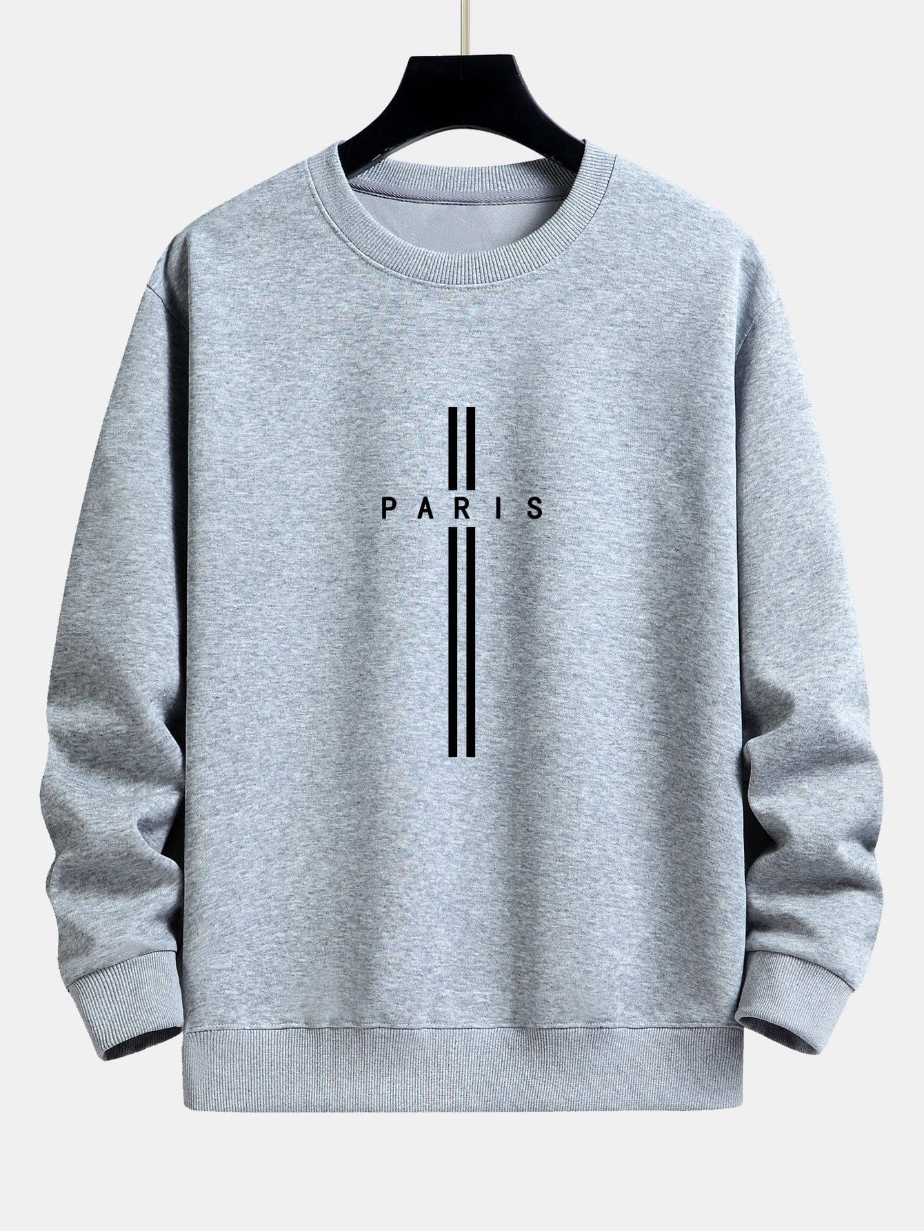Velira Sweatshirts sidabrinė / S Paryžiaus Dryžuotas Laisvas Pritaikymas Sportinis Megztinis