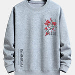 Velira Sweatshirts sidabrinė / S Sakuro žiedų šūkio spauda laisvo kirpimo džemperis