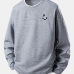 Velira Sweatshirts Sidabrinė / S Šypsenėlių veido spauda 2 in 1 ilgomis rankovėmis vaflinis marškinėliai