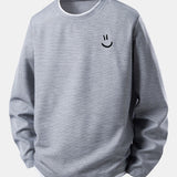 Velira Sweatshirts Sidabrinė / S Šypsenėlių veido spauda 2 in 1 ilgomis rankovėmis vaflinis marškinėliai