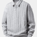 Velira Sweatshirts Sidabrinė / XS Atsipalaidavęs Fit Sukurtas Jacquard Polo Džemperis