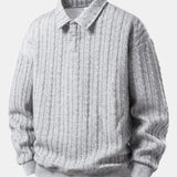 Velira Sweatshirts Sidabrinė / XS Atsipalaidavęs Fit Sukurtas Jacquard Polo Džemperis