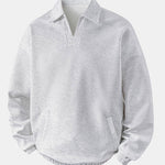 Velira Sweatshirts Sidabrinė / XS Atsipalaidavęs Fit Wffle V formos Polo Megztinis