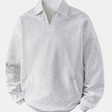 Velira Sweatshirts Sidabrinė / XS Atsipalaidavęs Fit Wffle V formos Polo Megztinis