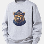 Velira Sweatshirts Sidabrinė / XS Čikagos Akiniai nuo saulės Lokio Spauda Laisvas Fit Megztinis