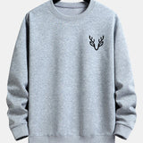 Velira Sweatshirts Sidabrinė / XS Elnių Galvos Spauda Laisvalaikio Puloveris