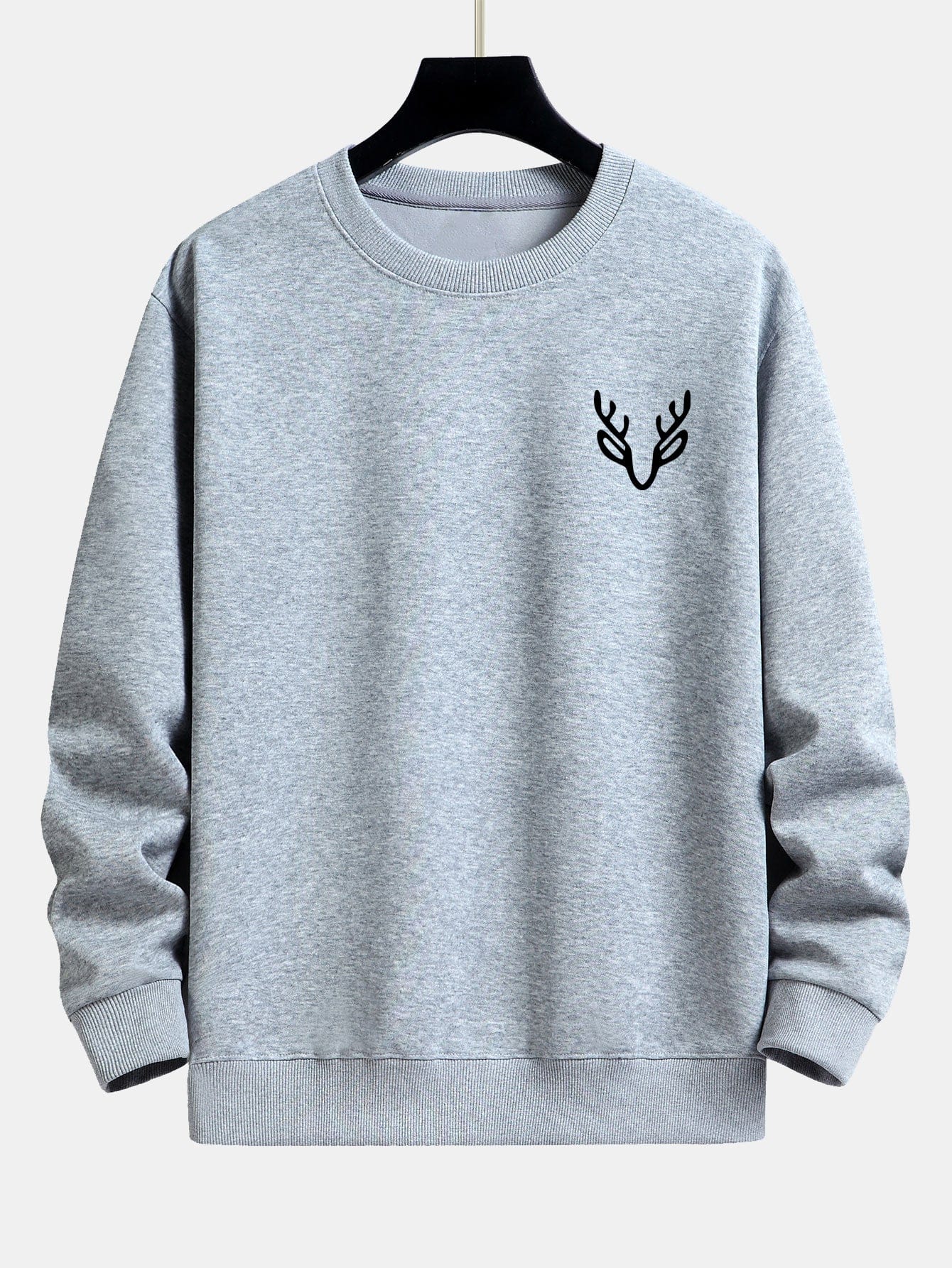 Velira Sweatshirts Sidabrinė / XS Elnių Galvos Spauda Laisvalaikio Puloveris