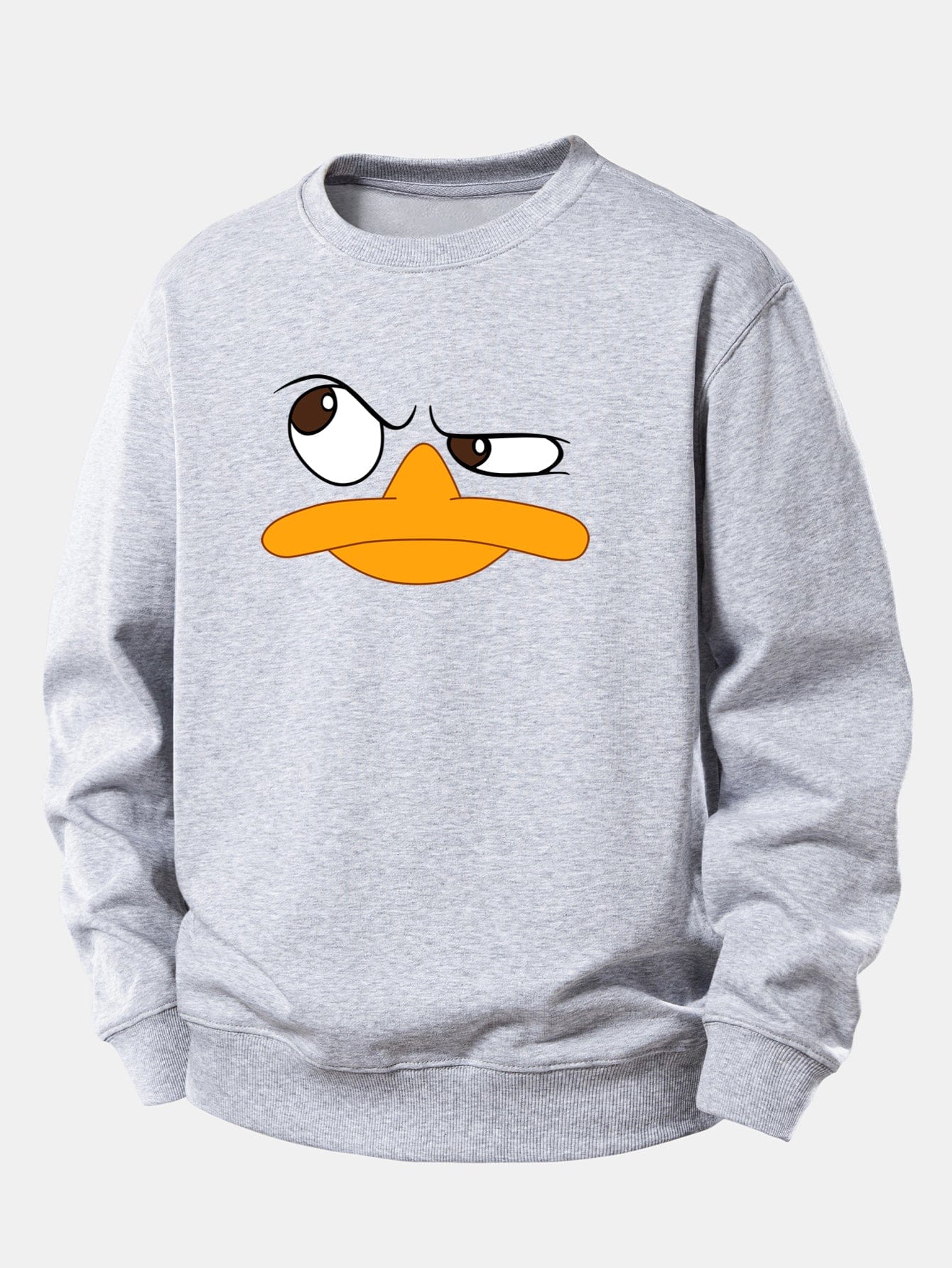 Velira Sweatshirts Sidabrinė / XS Emotikonų antis spauda laisvo kirpimo džemperis