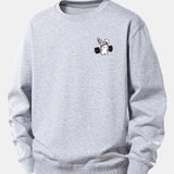 Velira Sweatshirts Sidabrinė / XS Fitneso Kiškio Spaudas Laisvas Pjūvis Sportinis Megztinis