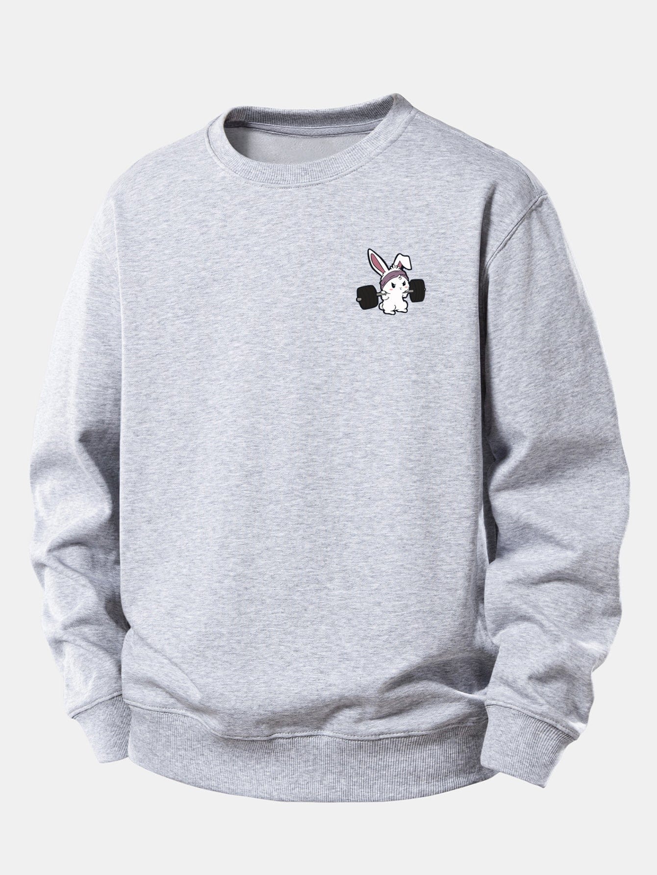 Velira Sweatshirts Sidabrinė / XS Fitneso Kiškio Spaudas Laisvas Pjūvis Sportinis Megztinis