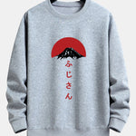Velira Sweatshirts sidabrinė / XS Fuji kalno spauda laisvo kirpimo džemperis