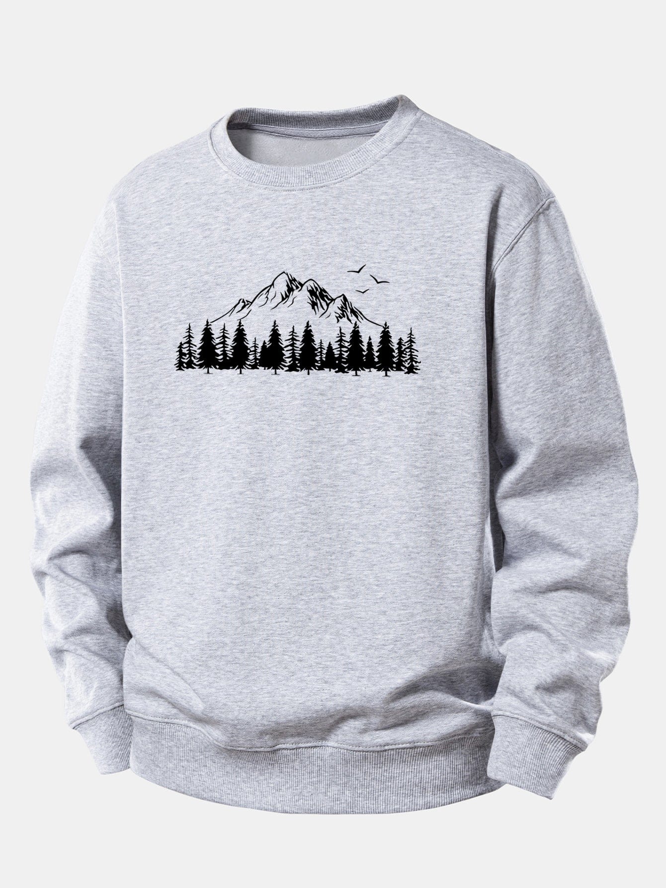 Velira Sweatshirts Sidabrinė / XS Kalnų gamtos spauda laisvo kirpimo džemperis