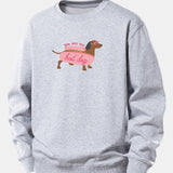 Velira Sweatshirts Sidabrinė / XS Karštas Šuo Daksas Spauda Laisvas Palaidinukas