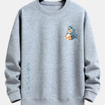 Velira Sweatshirts sidabrinė / XS Katė ryklių kostiumu spausdinta laisvalaikio fitas džemperis