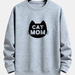 Velira Sweatshirts sidabrinė / XS Katės Mamos Spauda Laisvas Fit Palaidinukė