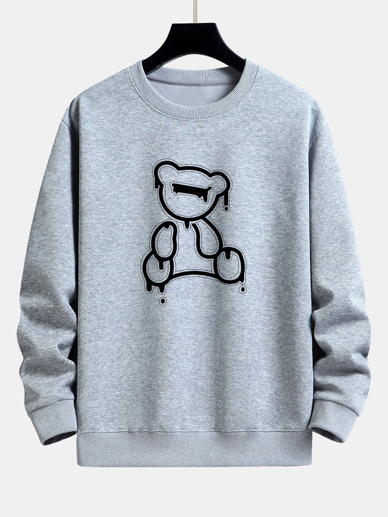 Velira Sweatshirts sidabrinė / XS Lino lokio atspaudo laisvas fit džemperis