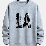 Velira Sweatshirts sidabrinė / XS Los Andželo spauda laisvo kirpimo džemperis