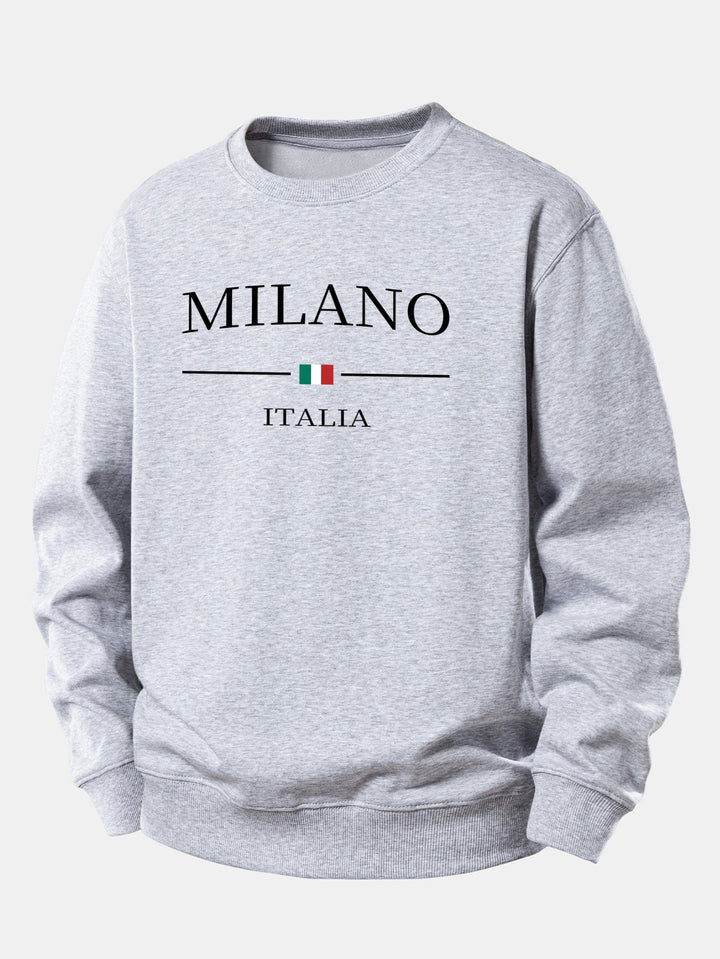 Velira Sweatshirts Sidabrinė / XS Milano Spaudos Laisvas Fit Mikina