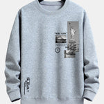 Velira Sweatshirts sidabrinė / XS Niujorko architektūros atspaudas laisvo kirpimo džemperis