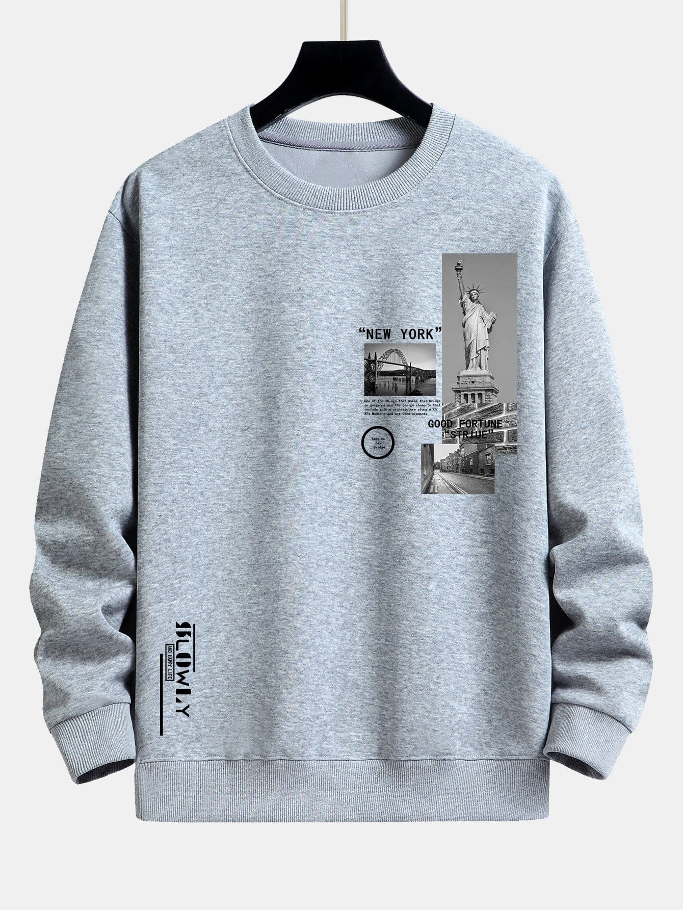 Velira Sweatshirts sidabrinė / XS Niujorko architektūros atspaudas laisvo kirpimo džemperis
