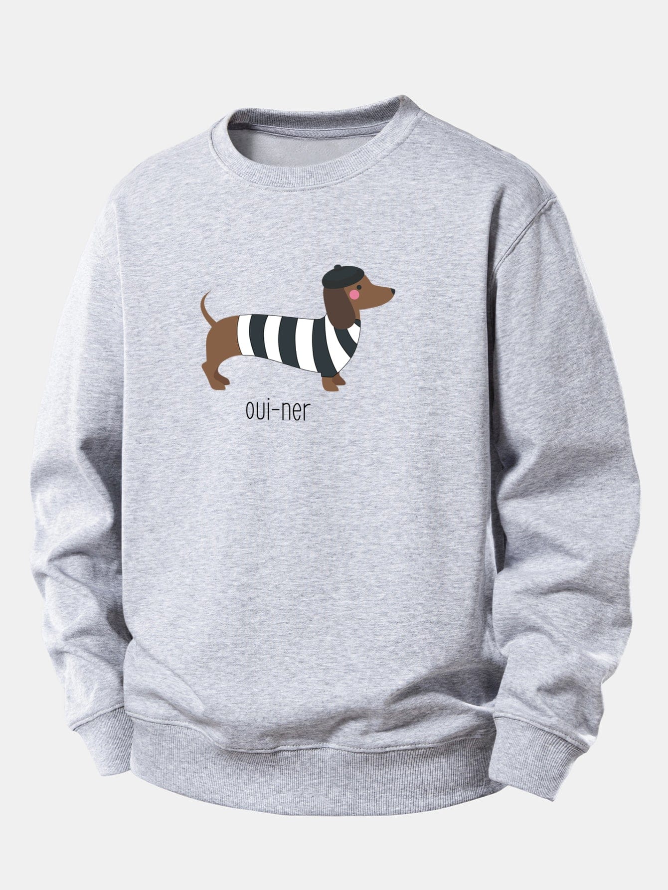 Velira Sweatshirts Sidabrinė / XS Prancūzų taksų spauda laisvo kirpimo džemperis