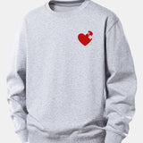 Velira Sweatshirts Sidabrinė / XS Širdies dėlionės spaudinys laisvo kirpimo džemperis