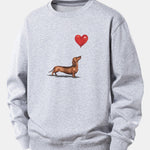 Velira Sweatshirts Sidabrinė / XS Širdies formos balionas šunų veislės printas laisvo kirpimo džemperis