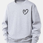 Velira Sweatshirts Sidabrinė / XS Širdies Raštas Laisvo Pjūvio Megztinis