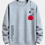 Velira Sweatshirts sidabrinė / XS Sloganas Rožių Spauda Laisvas Fit Palaidinė