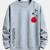 Velira Sweatshirts sidabrinė / XS Sloganas Rožių Spauda Laisvas Fit Palaidinė