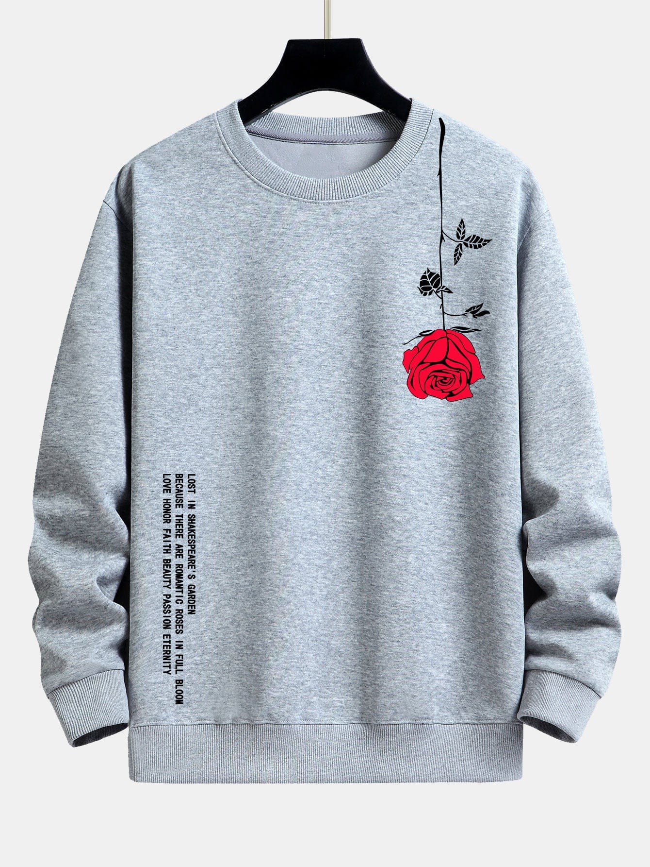 Velira Sweatshirts sidabrinė / XS Sloganas Rožių Spauda Laisvas Fit Palaidinė