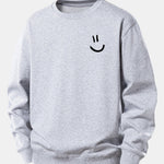 Velira Sweatshirts Sidabrinė / XS Šypsenėlės Spausdinimo Atsipalaidavęs Fit Megztinis