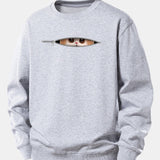 Velira Sweatshirts Sidabrinė / XS Užtrauktuko katės spaudo laisvo kirpimo džemperis