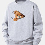 Velira Sweatshirts Sidabrinė / XS Užtrauktuko Meškos Rašto Laisvalaikio Džemperis